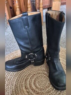 Boulet Black Harness Leather Boots Sz.8